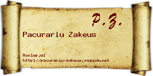 Pacurariu Zakeus névjegykártya